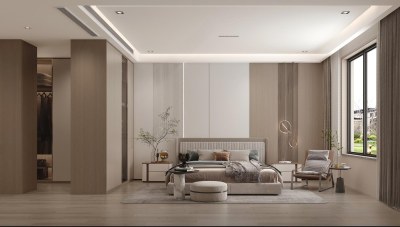 现代主卧3D模型下载